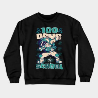 100 Days of school featuring an Astronaut Dabbing #3 Crewneck Sweatshirt